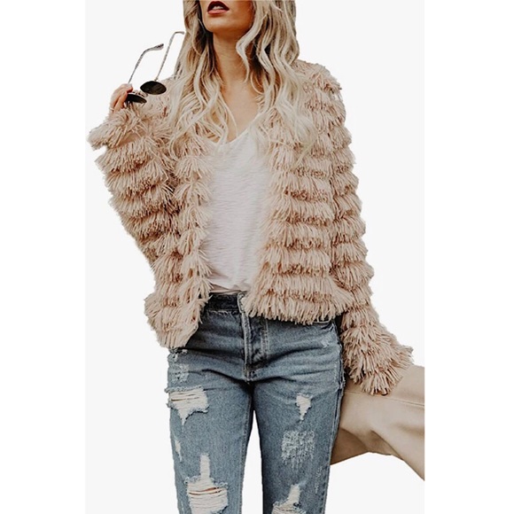 ❄️HP❄️Open Front Faux Fur Coat - Picture 9 of 16